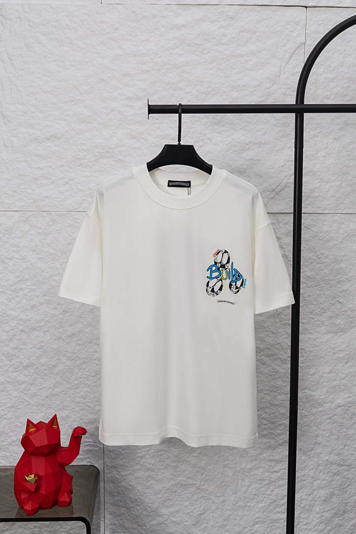P210 Style No./F039 Chrome Hearts double-sided logo jacquard round neck half-sleeved T-shirt Customized fabric Digital direct printing Weight 280g Loose version Very suitable for summer color matching Unisex Fabric: 280g Version: OS version Color: White